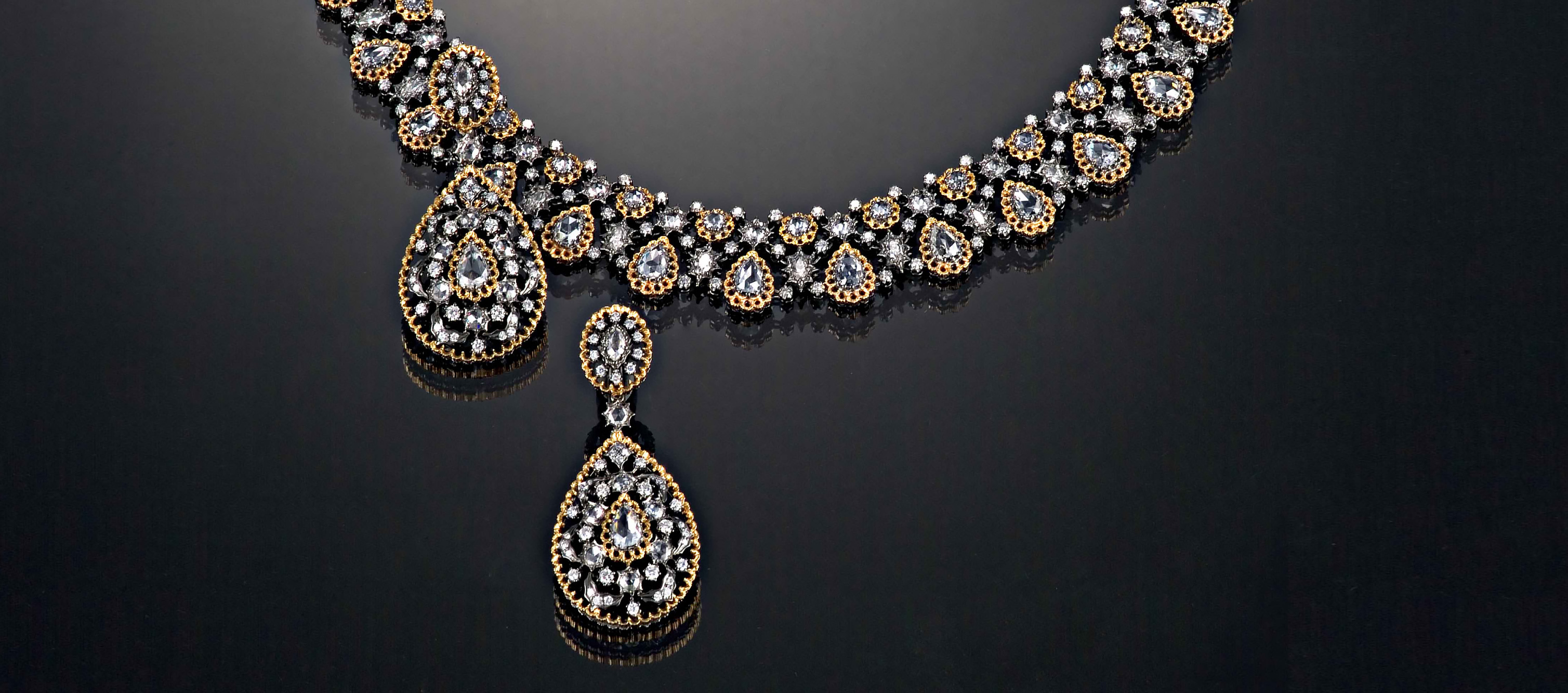 Renaissance Style Diamond Necklace 雕金鑽鍊 | 賀澤高級訂製珠寶 Renaissance Style Diamond Necklace 雕金鑽鍊 | 賀澤高級訂製珠寶