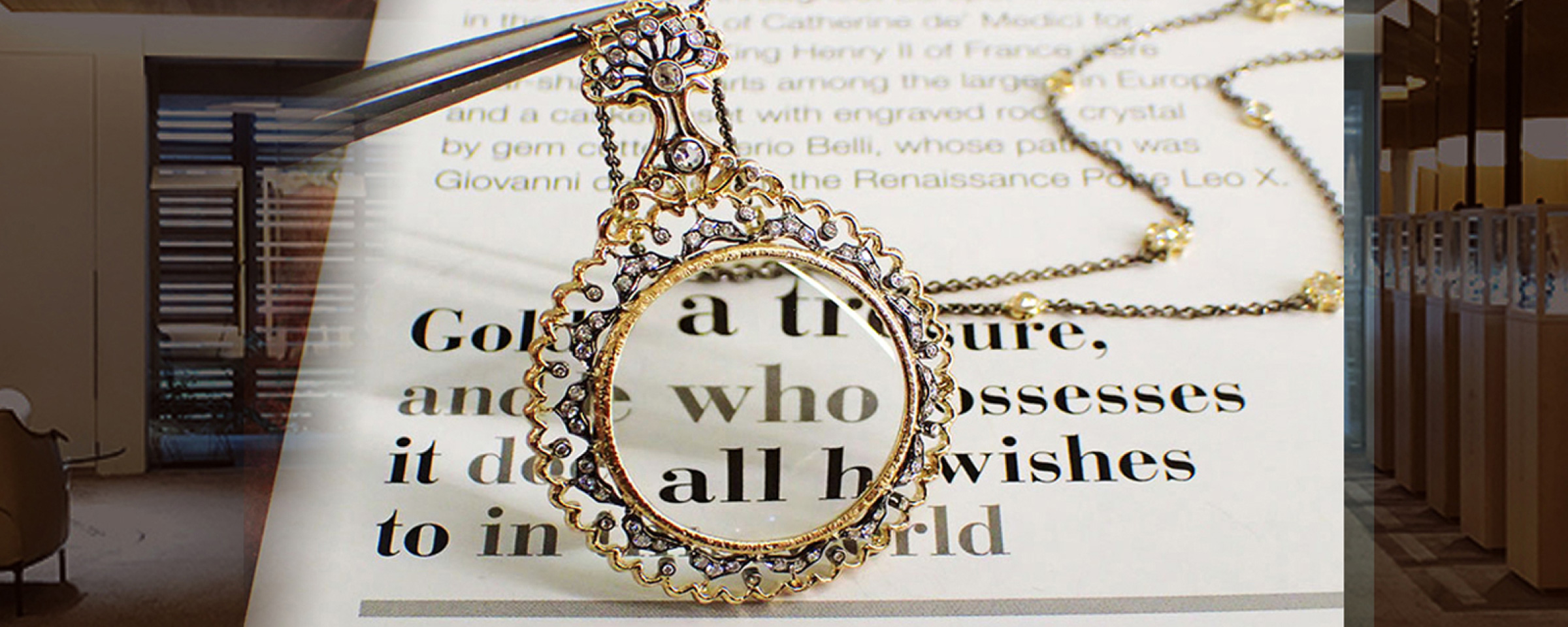 Renaissance Style Diamond Magnifier Pendant 放大鏡項鍊 | 賀澤高級訂製珠寶 Renaissance Style Diamond Magnifier Pendant 放大鏡項鍊 | 賀澤高級訂製珠寶